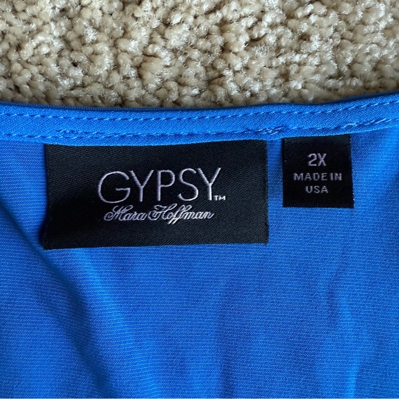 Mara Hoffman Women’s Bright Blue Size 2X Plus Size V Neck Tie Casual Dress - Picture 5 of 5